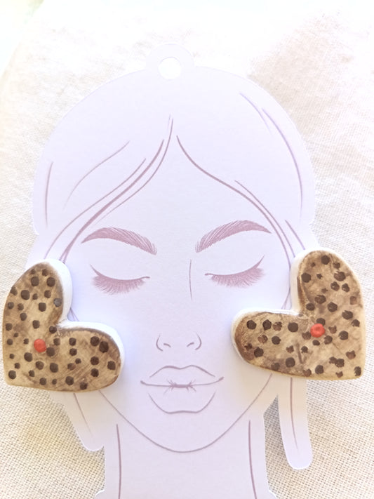 Corazón - Marrón con Gota Roja