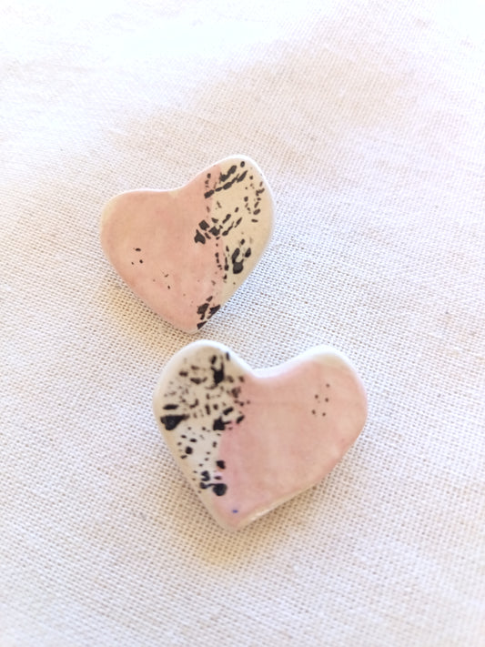 Corazón - Rosa / Negro (salpicaduras)