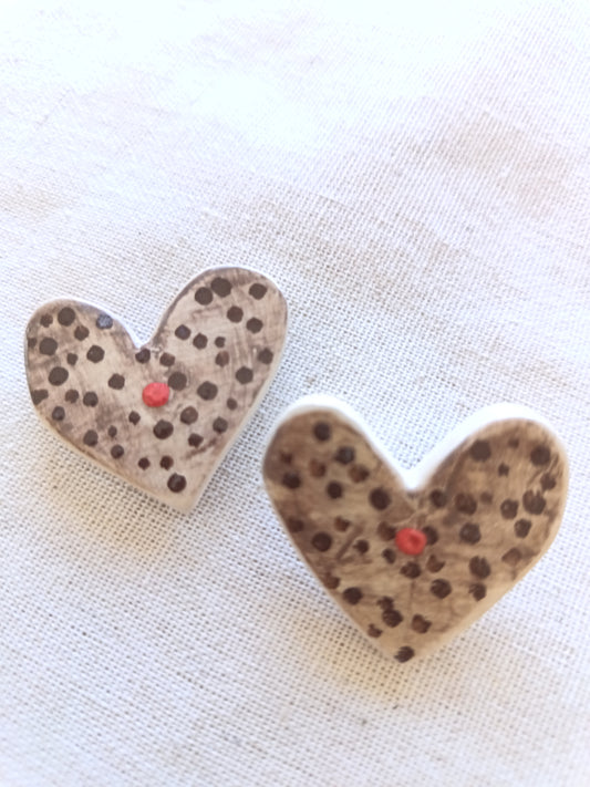 Corazón - Marrón con Gota Roja