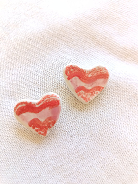 Corazón - Rojo y rosa olas