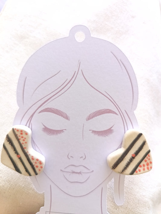 Corazón - Negro a rayas y lunares rojos